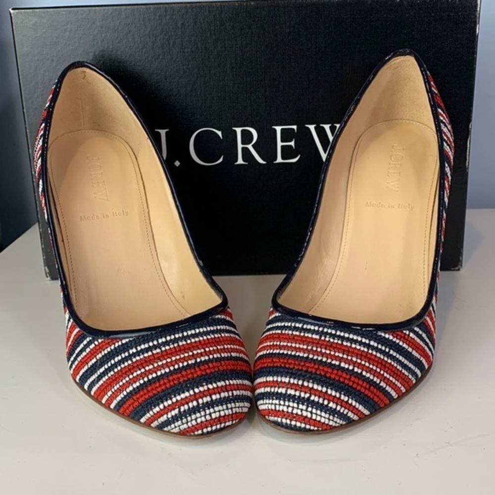 J. Crew Etta Bead Stitch Pumps Size 7 - Picture 4 of 10